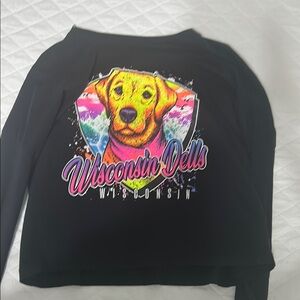 The Southern Shirt Company Black Long Sleeve Tee with Vibrant Dog Graphic